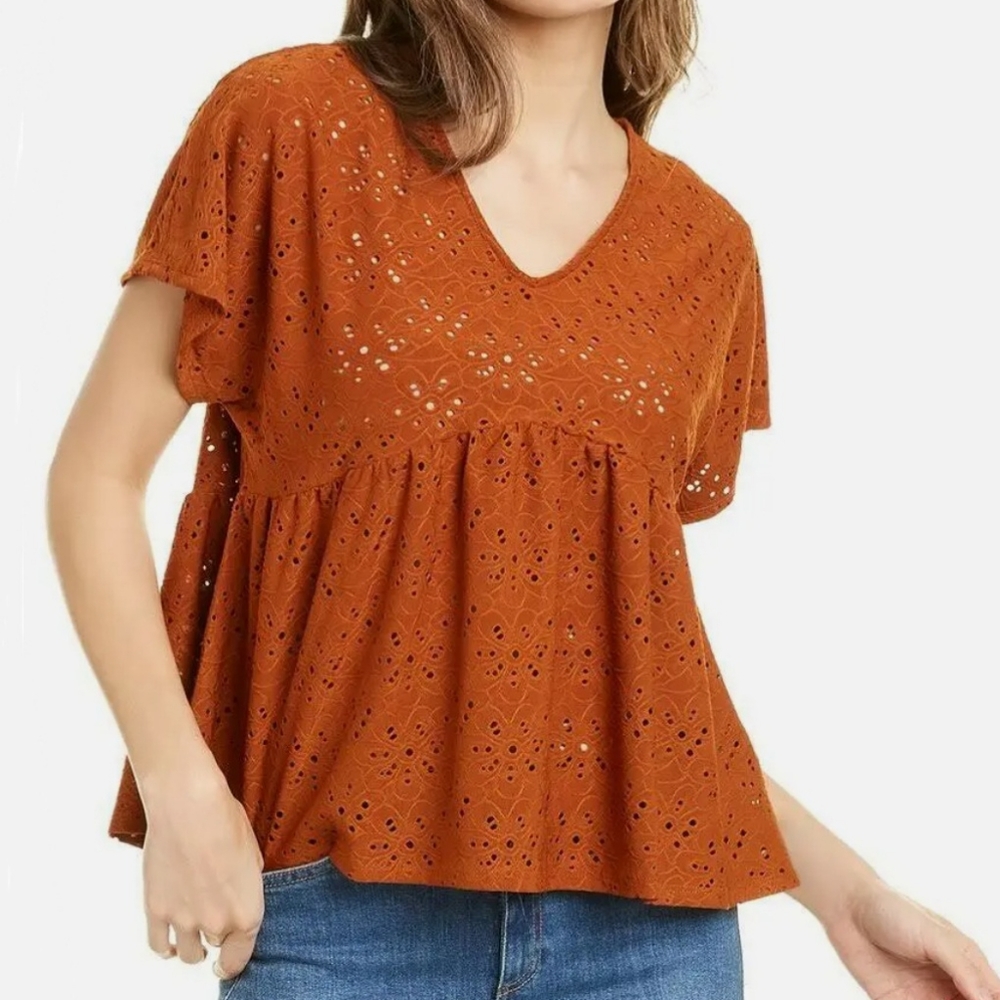 Nanette Lepore Eyelit Top, Size Large